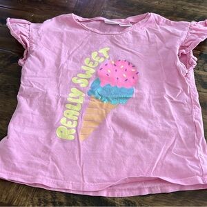 Zara Pink Ice Cream Graphic Tee